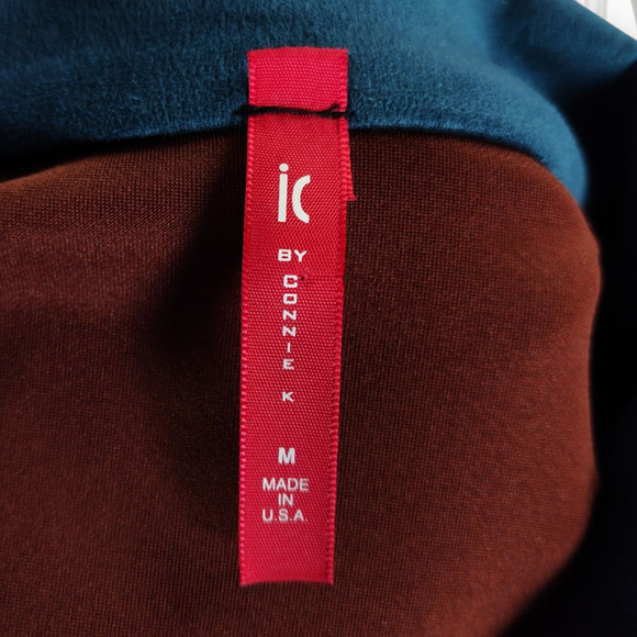 IC Collection Connie K Colorblock Jacket Womens M Asymmetrical Button Made USA - Picture 11 of 13